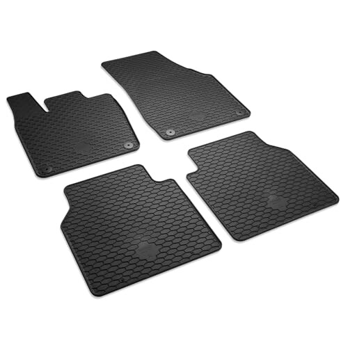 Volkswagen 10B061550041 Rubber Floor Mat, 4 x All-Weather Mat, Black