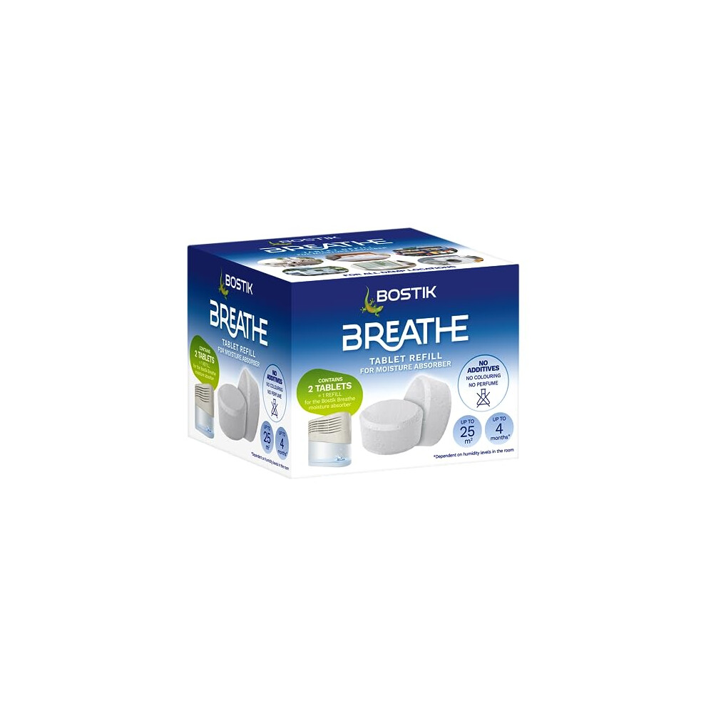 Breathe Dehumidifier Refill Tablets, Dye-Free And Fragrance-Free, Cover Areas Up To 25m2, For Use Around The Home And In Caravans And Motorhomes, Last