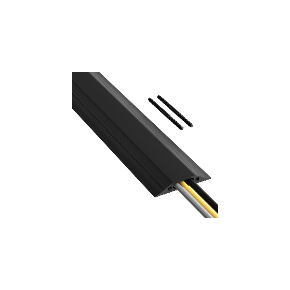 9M Linkable Floor Cable Protector, Heavy Duty Cable Cover, Protect Wires & Prevent Cable Trips, Cable Management Solution - 9M Length, Cable Cavity = 5060226645572