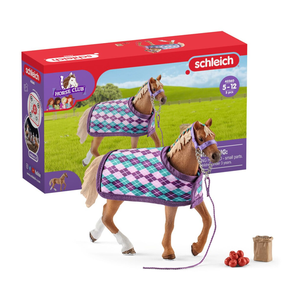 42360n English Thoroughbred with blanket Horse Club Toy Playset for children aged 5-12 Years