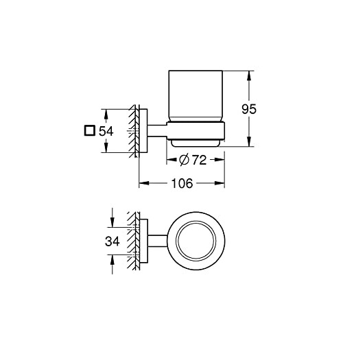 Grohe 41097000 Quickfix Crystal Glass with Holder, Chrome 2
