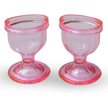 Pink Colored Eye Wash Cups for Effective Eye Cleansing - Eye Shaped Rim, Snug Fit (Set 2 Pcs.)