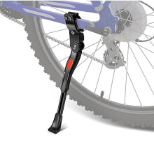 Bike Kickstand Bicycle Road Mountain Cycling Rear Mount Side Stand Aluminum Adjustable Alloy Replacement Fits For 26" Tires In Black