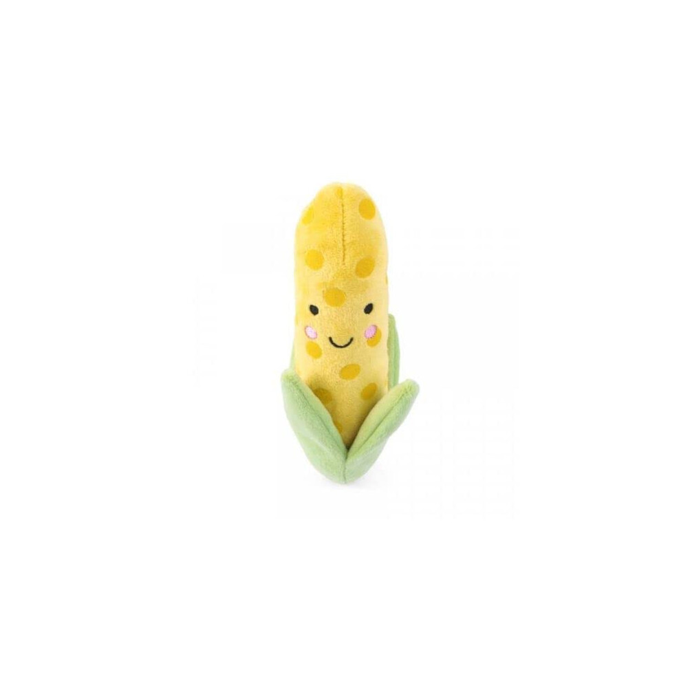 Zoon Veggie Corn on the Cob Soft Squeaky Plush Dog Toy 21cm