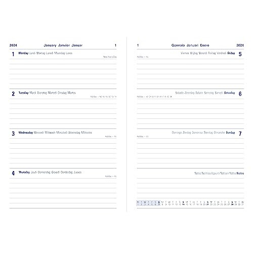 Letts Memo Slim week to view 2024 diary - blue 2