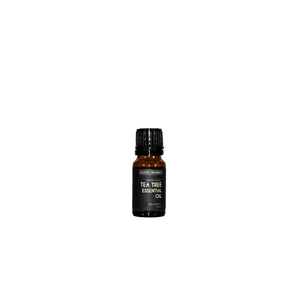 Alucia Organics Certified Organic Tea Tree Essential Oil 10Ml - Pure, Natural, Certified Organic, Cruelty Free, Vegan, Undiluted - For Use In Skincare, Aromatherapy,
