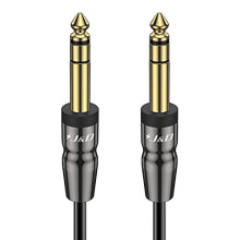 1/4 inch TRS Instrument Cable, Gold Plated Copper Shell 6.35mm 1/4 inch TRS Male to 6.35mm 1/4 inch TRS Male Stereo Cable, 4.5 Meter