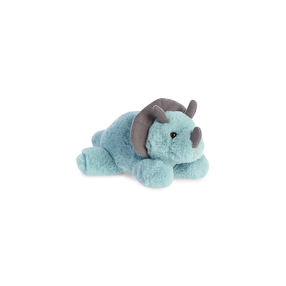 Aurora, 31863, Mini Flopsie Triceratops Dinosaur, 8In, Eco-friendly soft toy, Blue