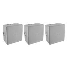 718814 Electrical Junction Box - Outdoor Waterproof - Set of 3 Junction Boxes IP54 115 x 115 cm