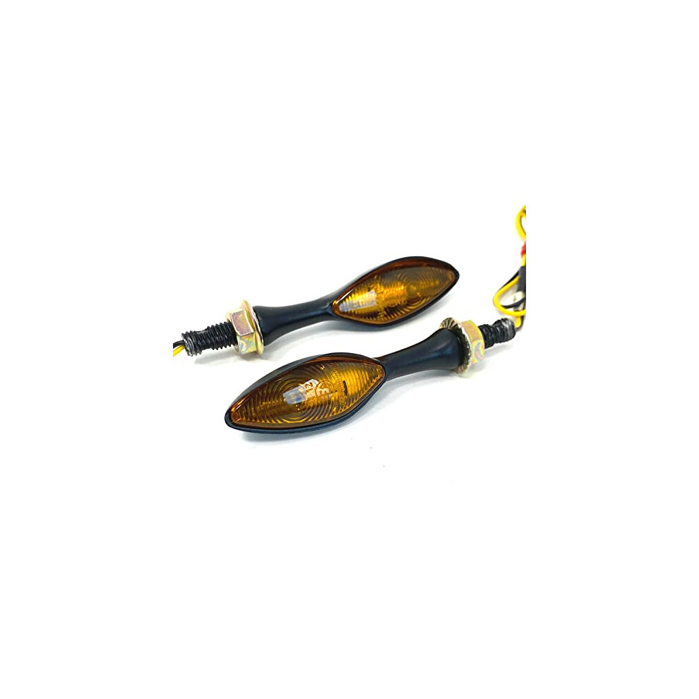 Cat Eye Indicators With Lens For Choppers Cruisers Cafã© Racers - With Bulb Black/Amber 5060502566157