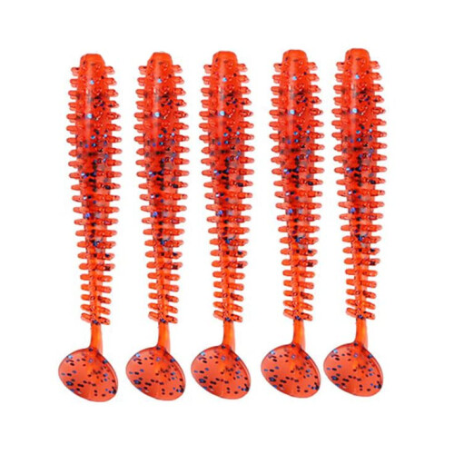 Spikey fishing lures 58mm Drop shot jig soft rubber shad for perch pike trout (RED DEVIL)
