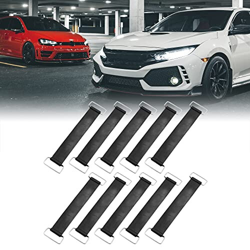 10 Pcs Black Motorcycle Bettery Fixed Holder Rubber Strap Band 15cm 1