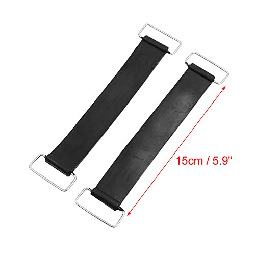 10 Pcs Black Motorcycle Bettery Fixed Holder Rubber Strap Band 15cm 2