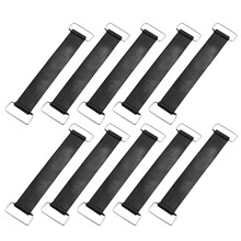 10 Pcs Black Motorcycle Bettery Fixed Holder Rubber Strap Band 15cm