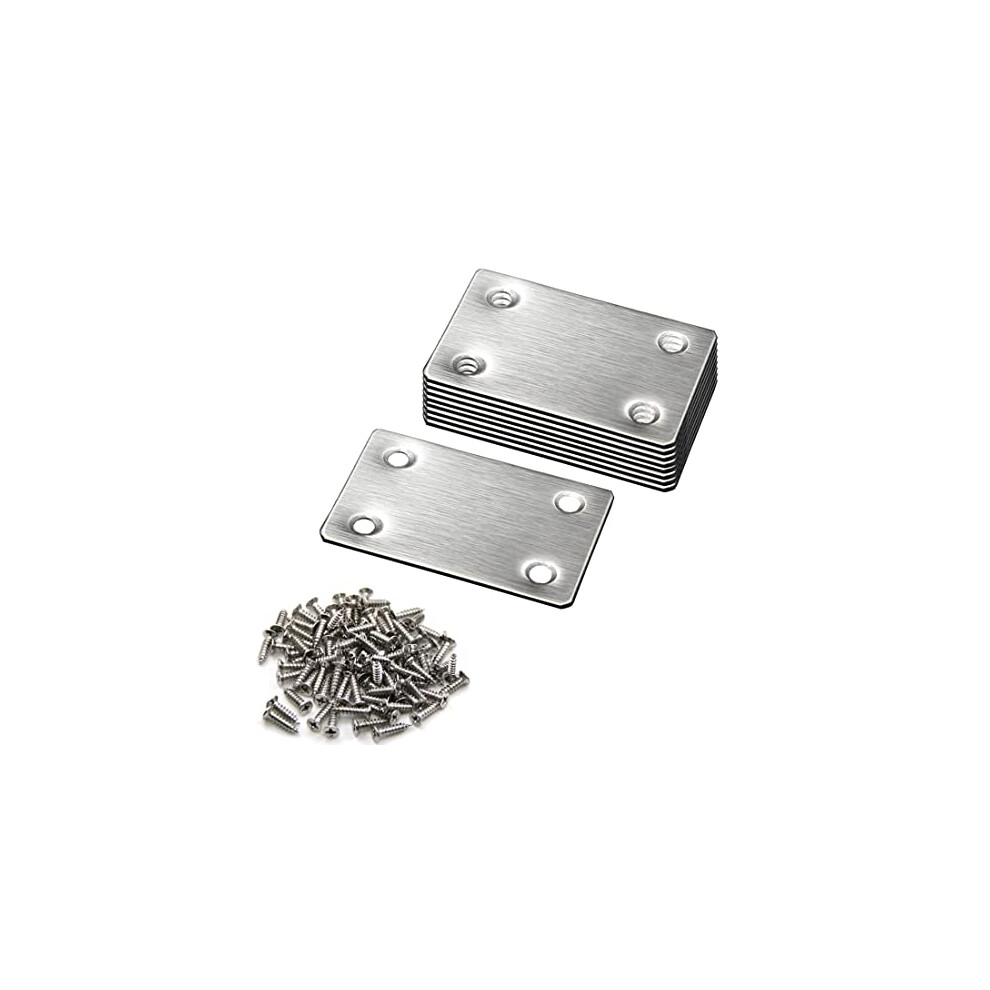 10 Pcs 60 X 38Mm Flat Corner Brace Shelf Bracket Stainless Steel Straight Support For Repair Fixing Mending Joining Furniture With 40 768484703960
