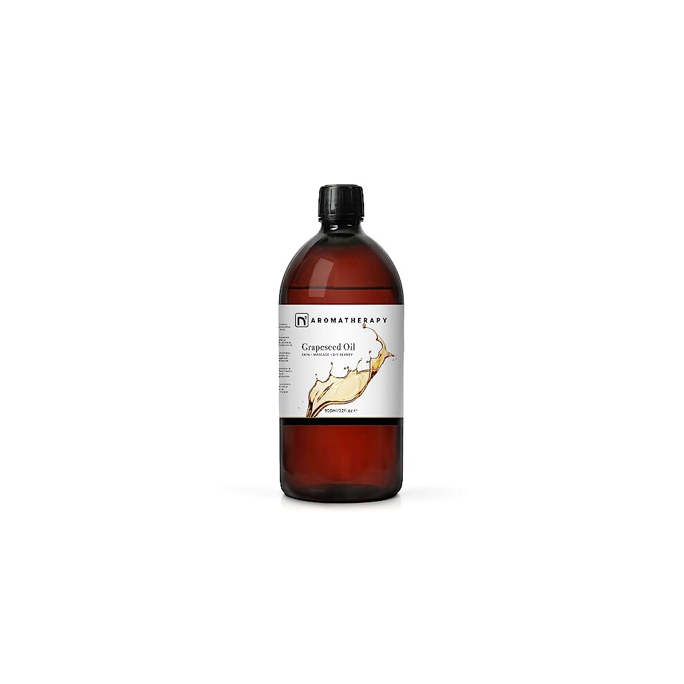 N2 Aromatherapy Grapeseed Oil - 900Ml - For Hair, Skin, Massage, Face, Body - Natural Skin Care, Carrier Oil, Diy Beauty And Aromatherapy