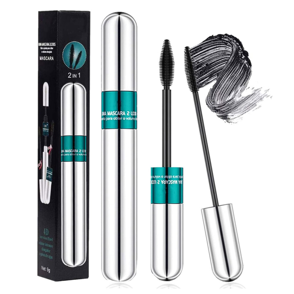 Ehiog Black Mascara Waterproof,Extra Long Thick & Voluminous Lash Mascara,4D Silk Fiber Lash Mascara For Longer Thicker For Makeup