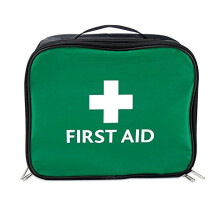 Green Bordeaux First Aid Bag - High Capacity Six Storage Compartment Compact Carry Bag With Twin Hadles For Your Emergency Supplies (Empty)