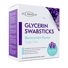 Glycerin Swabsticks Blackcurrant Flavour Sugar Free Swab Sticks for Dry Mouth - Box of 75