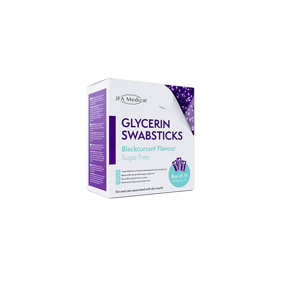JFA Medical Glycerin Swabsticks Blackcurrant Flavour Sugar Free Swab Sticks - Image 3