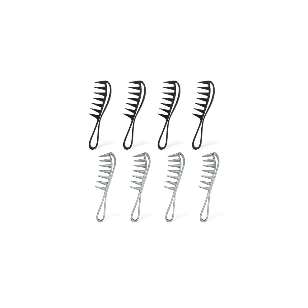 Eupsiiu Unisex 8 Pcs Wide Tooth Shark Combs, Salon Large Teeth Combs, Wide Tooth Comb, Curly Hair Salon Barber Comb, Hairstyle Comb For Hair Styling Tool For Curly
