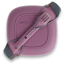 ECO 5-Piece Camping Mess Kit with Bowl, Plate, Switch Spork Utensil Set - Plum Purple