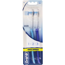 Manual Toothbrush, Ergonomic Handle, Reaches The Hardest Areas, Effective Cleaning, Toothbrush Soft Bristles, Size 2 Pieces, Blue and Sky Blue