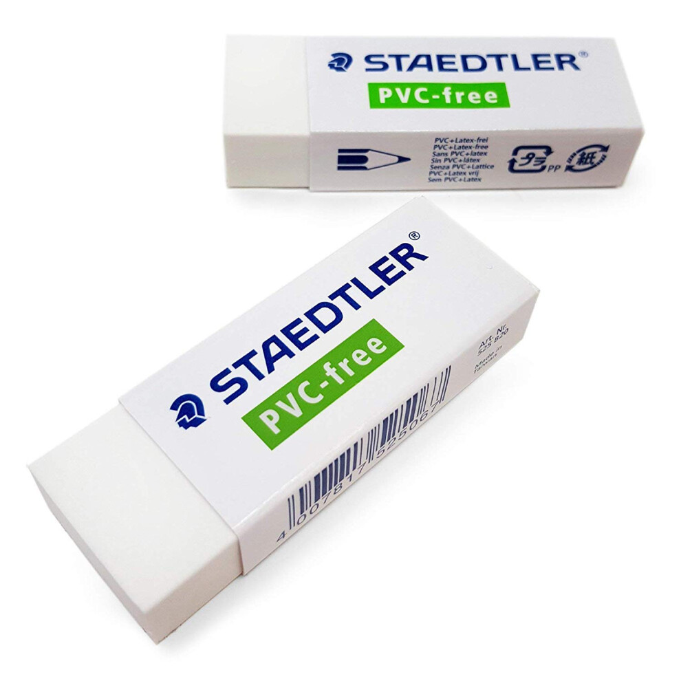 Staedtler 2 X Rubber Erasers - Pvc/Latex Free - Premium Quality - 525 B20