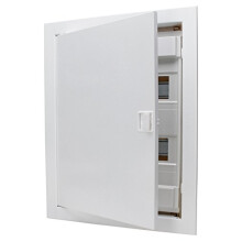 Flush-mounted cavity wall Fuse Box with Metal Door 2 Rows for 24 Pins, Set of 1, White, 340512001