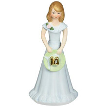 Enesco Growing Up Girls Brunette Ålder 14” Porcelain Figur
