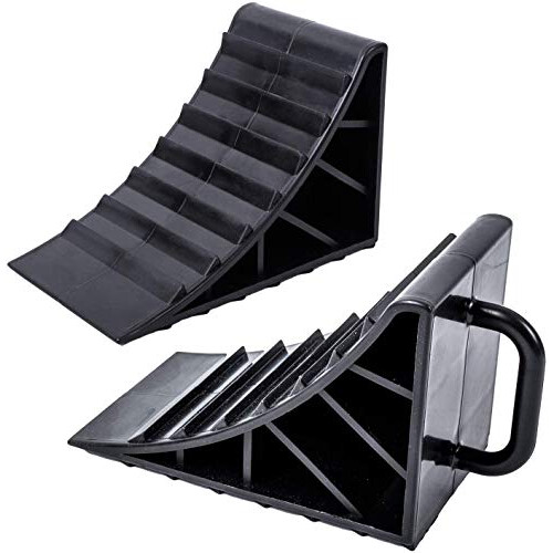 2 x wheel chocks with handle Brake wedges Caravan Trailer