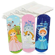 COM-FOUR 40x Water-repellent plasters for children - Colourful plaster strips for children - Plaster set with princess and unicorn motifs -