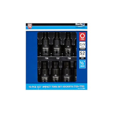 10 PCE 1/2" Impact Torx Bit Socket (T20-T70)