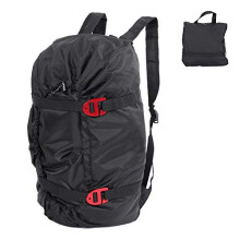 Rock Climbing Rope Kit Bag Folding Shoulder Strap for Outdoor Camping Hiking (Black)