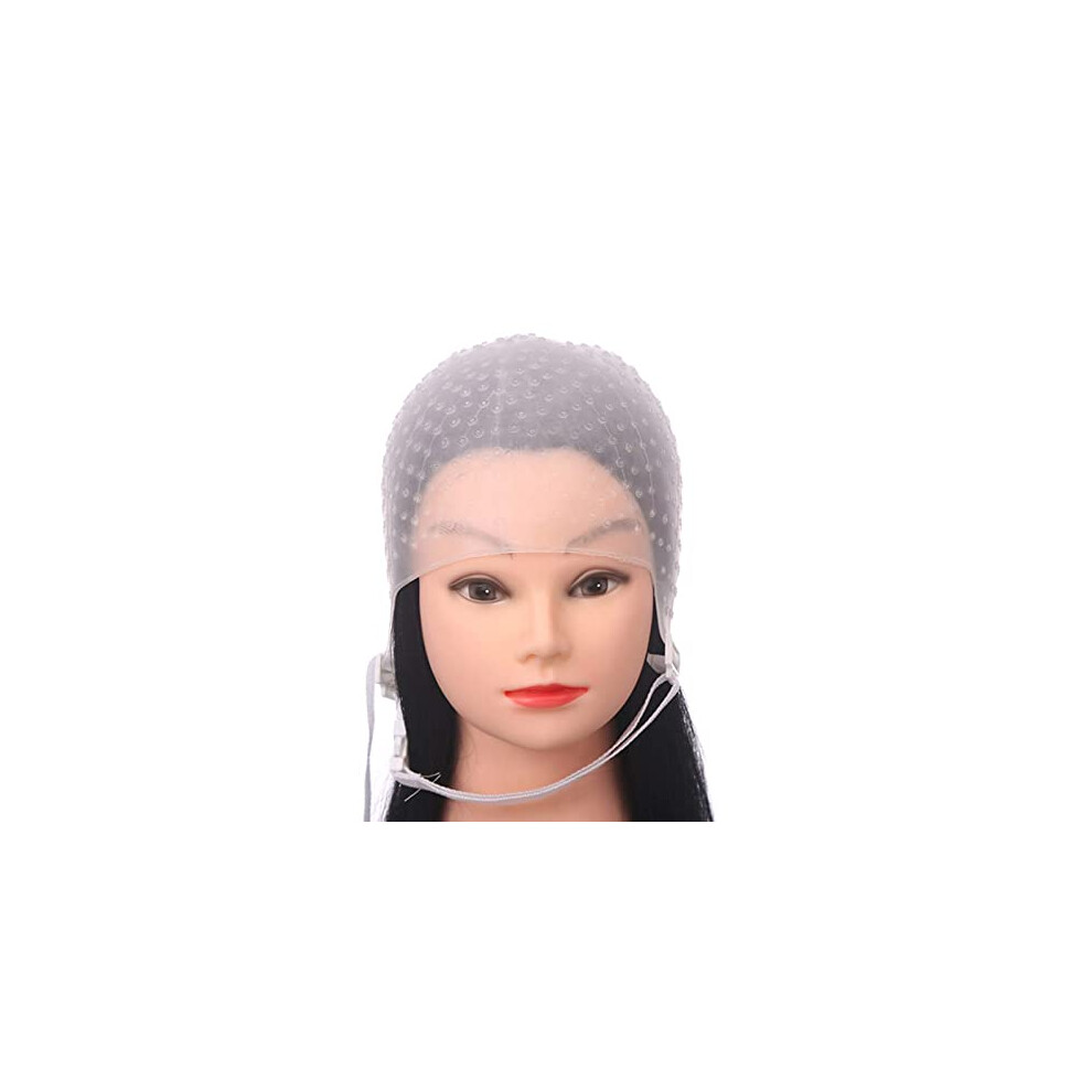 Kipetto Hair Highlighting Cap With Needle Hooks Silicone Hair Coloring Dye Hat Salon Tinting Tools