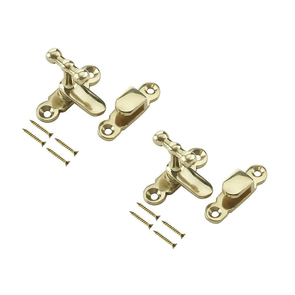 Terf Showcase Type Catch Polished Brass 40Mm Door Turn Catches Cupboard Cabinet Wardrobe Latch Catch Lock Gate Shed Door Rabbit Hutch Thumb Turn 5059655014073
