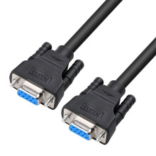 DB9 Female to DB9 Female 3M RS232 Serial Cable Null Modem Cord Cross TX RX line for Data Communication PC Computer (10 Feet, Black)