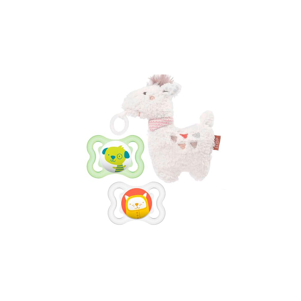 Fehn pacifier toy holder 13 cm & MAM Air mini Silicone Dummies 0-6 months incl. travel box
