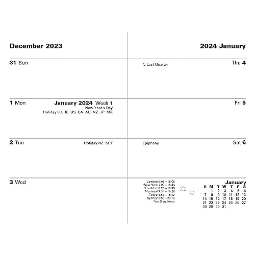 Letts Principal Mini Pocket week to view 2024 red diary 2