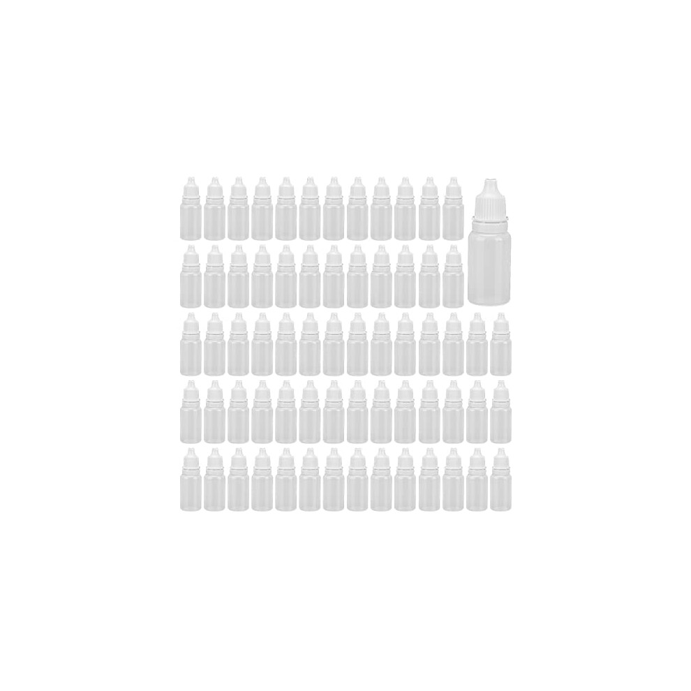 Japchet White 250 Pcs 10Ml Plastic Dropper Bottles, Empty Eye Dropper Bottle With Funnel And Screw Cap, Squeezable Bottle For Eye Drops, Essential Oils