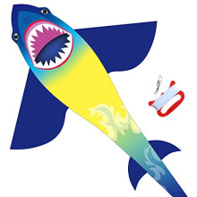 HUGE Shark Kites for Kids & Adults, Easy to Assemble Fly Beginner Kite For Boys & Girls For Outdoor Game, Beach Trip, Large Kite Flyer 75"x45" With