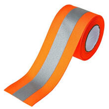 Silver Reflective Tape Sew On for Chothing Safety Fabric Webbing Trim Strip 5cm x 5meter (Orange)