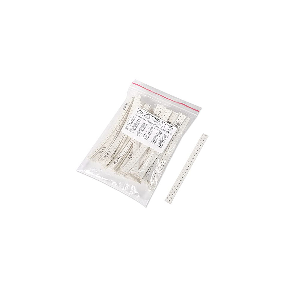 1500Pcs 0603 Smd Resistor Kit, 0 Ohm-10M Ohm 1/10W 0.1W 1% Tolerance Thick Film 0-10Mr Smt Chip Resistors Rohs Certificated 60 Values (Each Value 701715474741