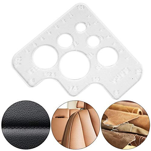 Acrylic Leather Positioning Ruler, Round Corner Stitching Ruler Stencil Stitching Corner Templates Leather Positioning Tool(Type A) 1