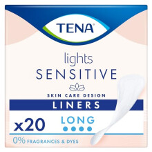 60 x Tena Lights Long Liner,Incontinence Liners (3 x 20 Packs) for Women with Sensitive Skin, Breathable and Unscented Liner for Light Bladder