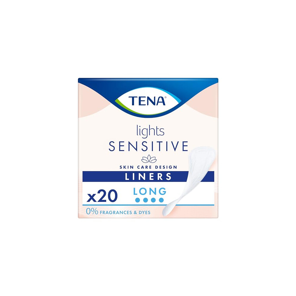 60 x Tena Lights Long Liner,Incontinence Liners (3 x 20 Packs) for Women with Sensitive Skin, Breathable and Unscented Liner for Light Bladder