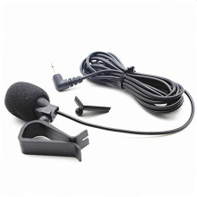 2.5mm External Microphone with 3m Assembly Cable Mic for Car and Vehicle Head Unit with Bluetooth Enabled Stereo, Radio, GPS and DVD
