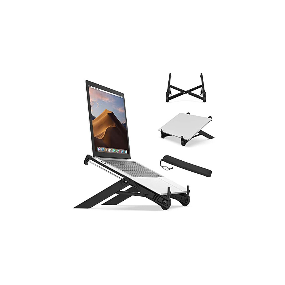 K7 Laptop Stand, Foldable Portable Desktop Laptop Holder With Ventilated Cooling, Ergonomic Laptop Riser For Desk For Macbook And Laptops 10-17" 605945989849