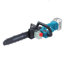 KATSU FIT-BAT 21V Cordless Electric Chainsaw 12-Inch Guide Bar with 2 x Blade Chains and Manual Oil Pump, for Garden Trees Wood Cutting, No Battery
