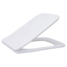 Soft Close Square Toilet Seat One Button Quick Release for Easy Cleaning Easy Installation with Top Fixing & Adjustable Hinges, Standard Size Loo Seat
